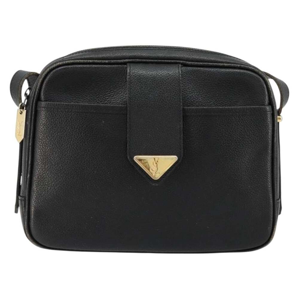Saint Laurent Leather Shoulder Bag Black